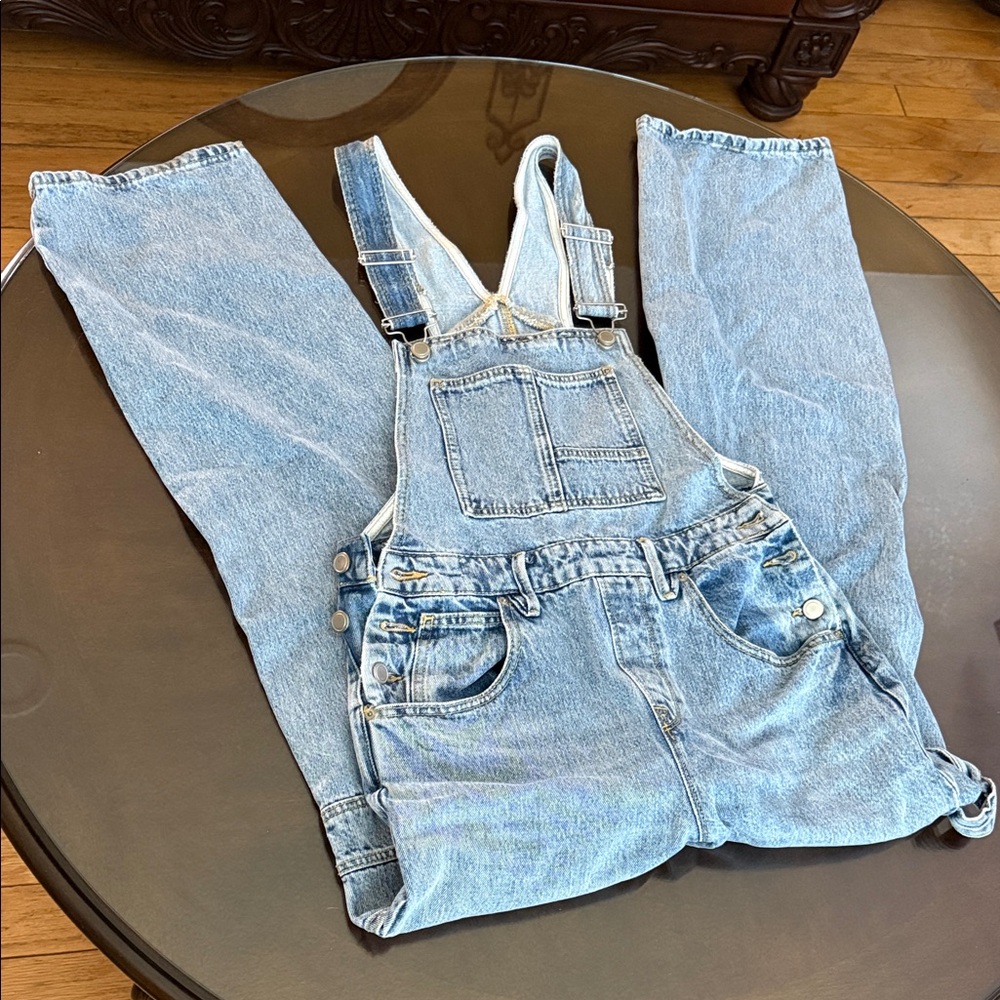 Good American Cargo Denim Overalls